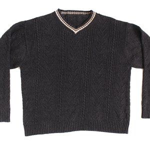 Cropped Vintage Gray Knit Sweater